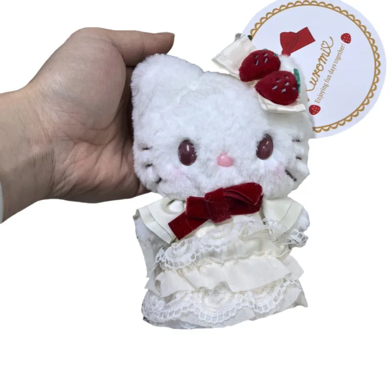 سانريو كارتون مرحبا كيتي الفراولة كعكة سلسلة أفخم المفاتيح قلادة Kawaii اليومية على ظهره الإكسسوارات #6