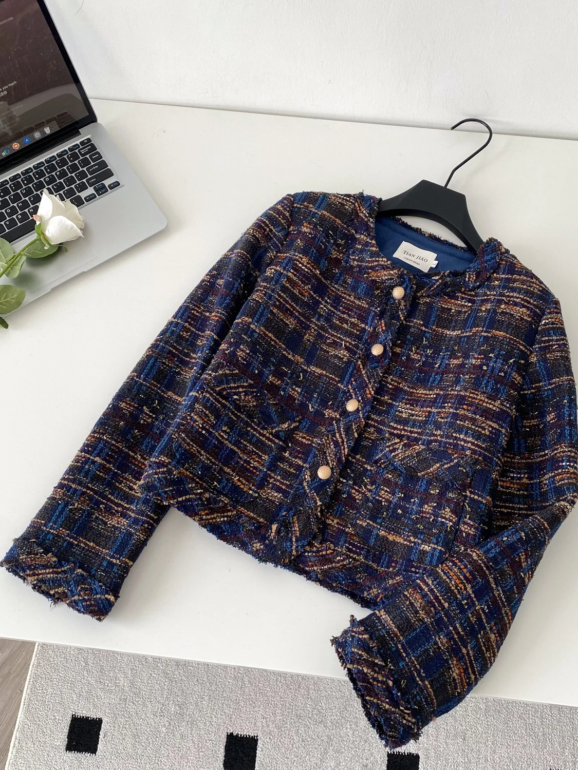 

Faionable ort Quilted Woolen Coat Women's Autumn Winter Luxury Sensation Small Size Trendy Top Ladies Premium Feel