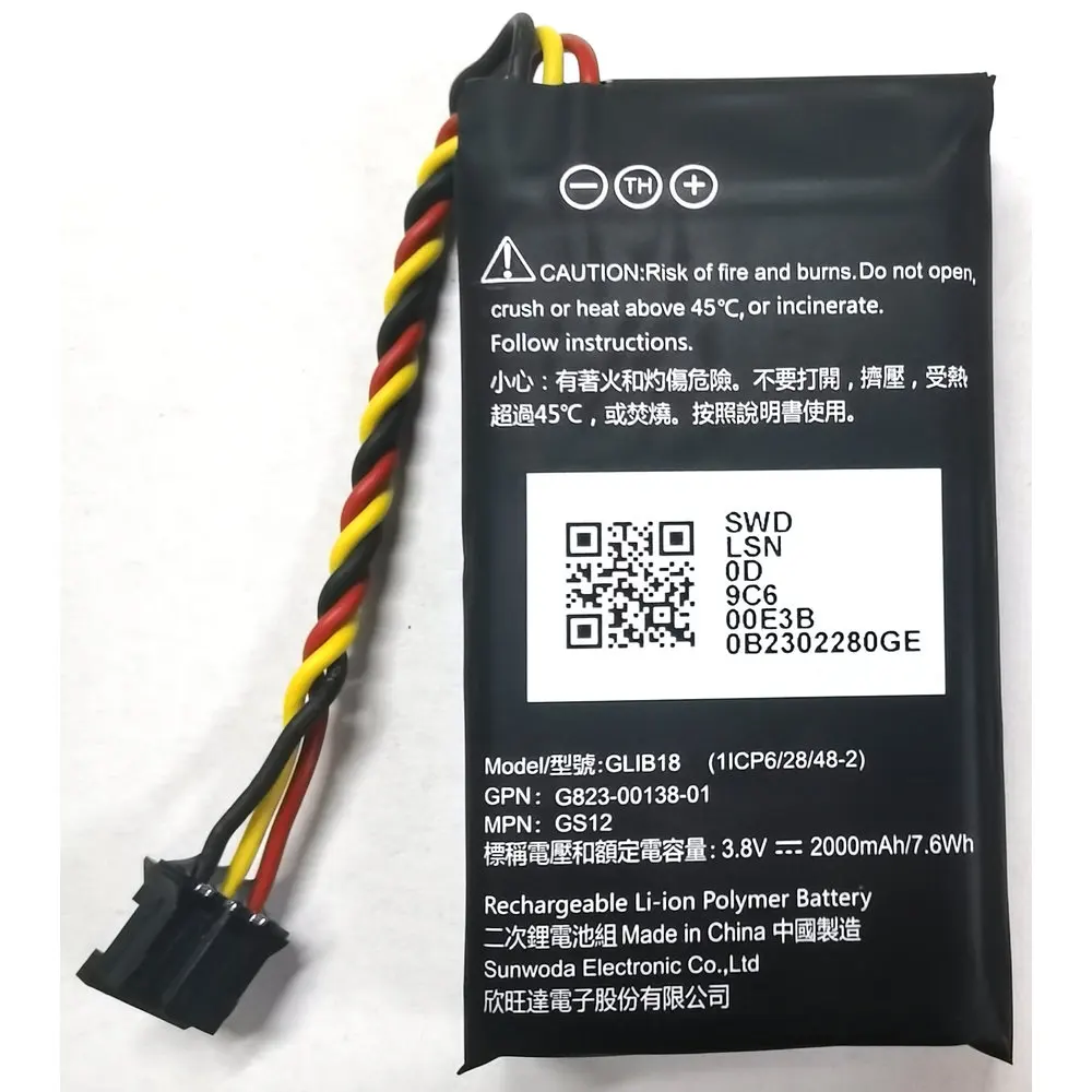 

New GLIB18 Replacement Battery GPN:G823-00138-01 MPN:GS12 1ICP6/28/48-2 3.8V 2000mAh