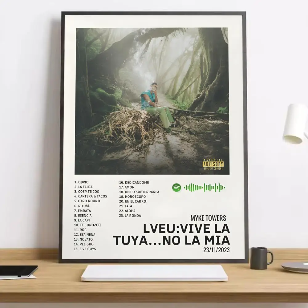 Singer Rapper M-myke Tower Painting Calligraphy Poster Canvas Frameless Wall Art Perfect For Hallway Home Decoration Holiday