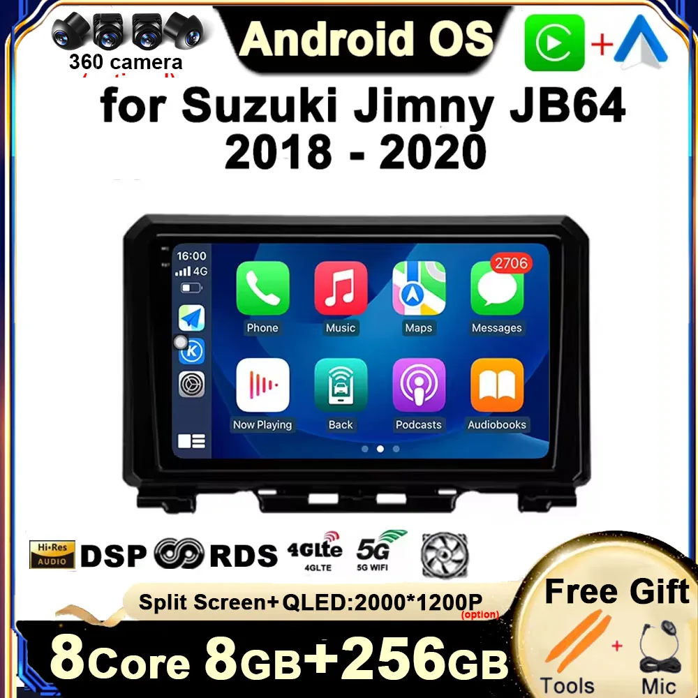 

9 inch Android 14 for Suzuki Jimny JB64 2018 - 2020 Car Multimedia Radio Player GPS Navigation Screen 5G WIFI DSP Stereo BT 2din