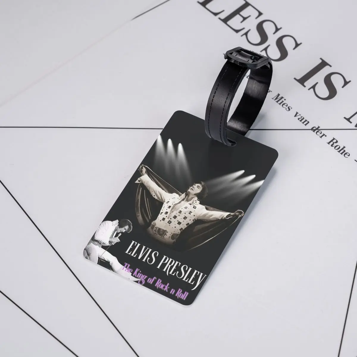E-Elvis Presley The King علامات الأمتعة حقيبة الملحقات السفر لطيف الأمتعة الصعود علامة التسمية حامل معرف اسم العنوان #5