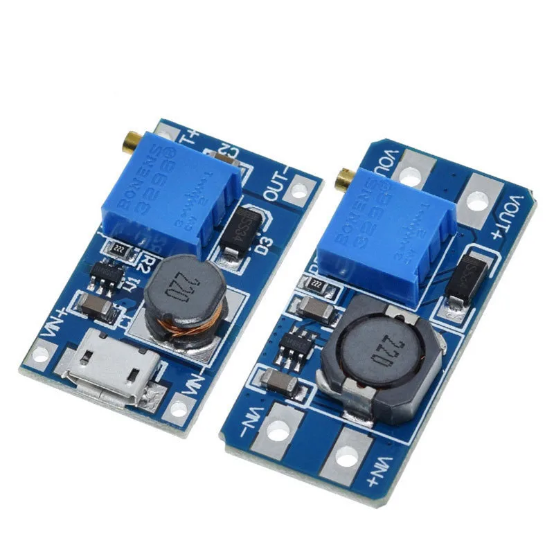 

1/2~200/500Pcs 2A Booster Board DC-DC Booster Module Wide Voltage Input 2/24V Rise 5/9/12/28V Adjustable MT3608 Micro Interface