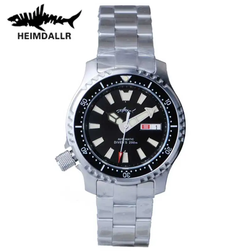 HEIMDALLR Automatic Men\'s Watch NH36 Men Mechanical Wristwatches Diver Watch 200M 316L Steel Sapphire Crystal 3C Luminous Dial