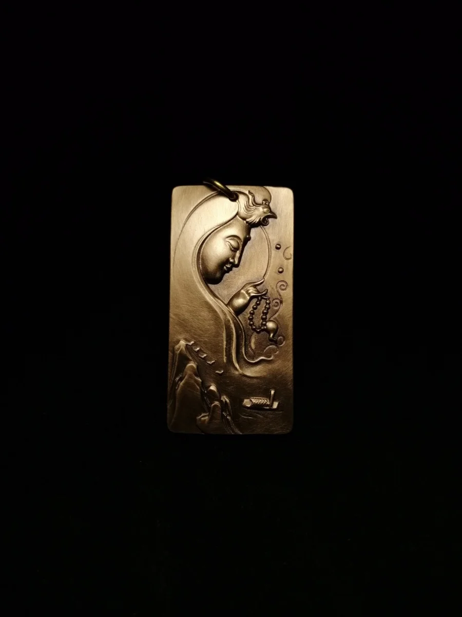 Bao You Si Pei's new product is a high-quality all copper engraved phoenix crown, Guanyin Bodhisattva square plaque, Buddha stat