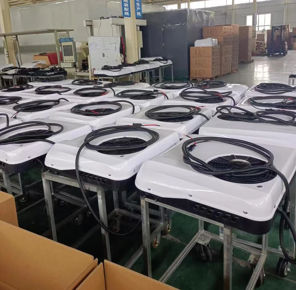 نظام تكييف الهواء لوقوف السيارات على السطح مع مكيف هواء 24 فولت 12 فولت للشاحنة الثقيلة سيارة محرك حافلة صغير المنزل RV #4