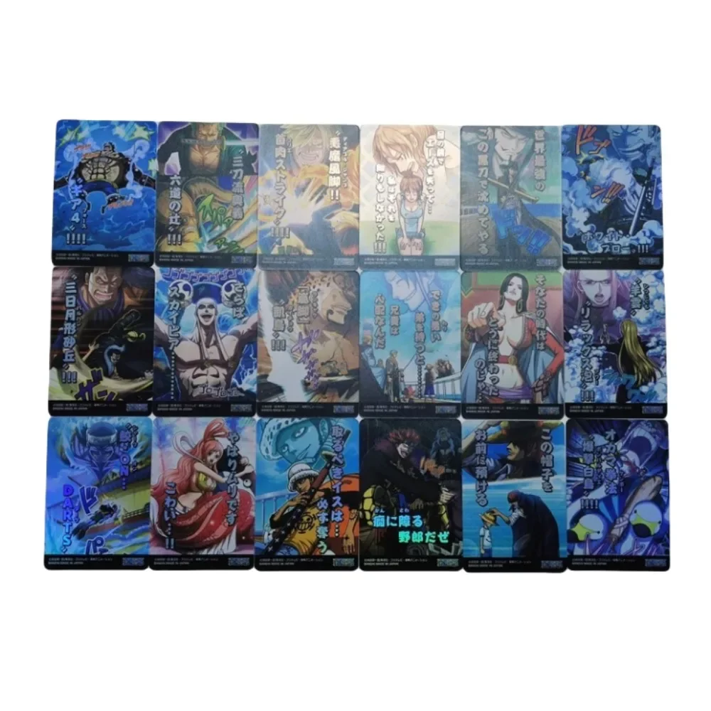 DIY ONE PIECE Self-made Series Set 2th 18pcs Hancock Portagas D Ace Nami Zoro Flash Card Anime Peripheral Collection Card Gift