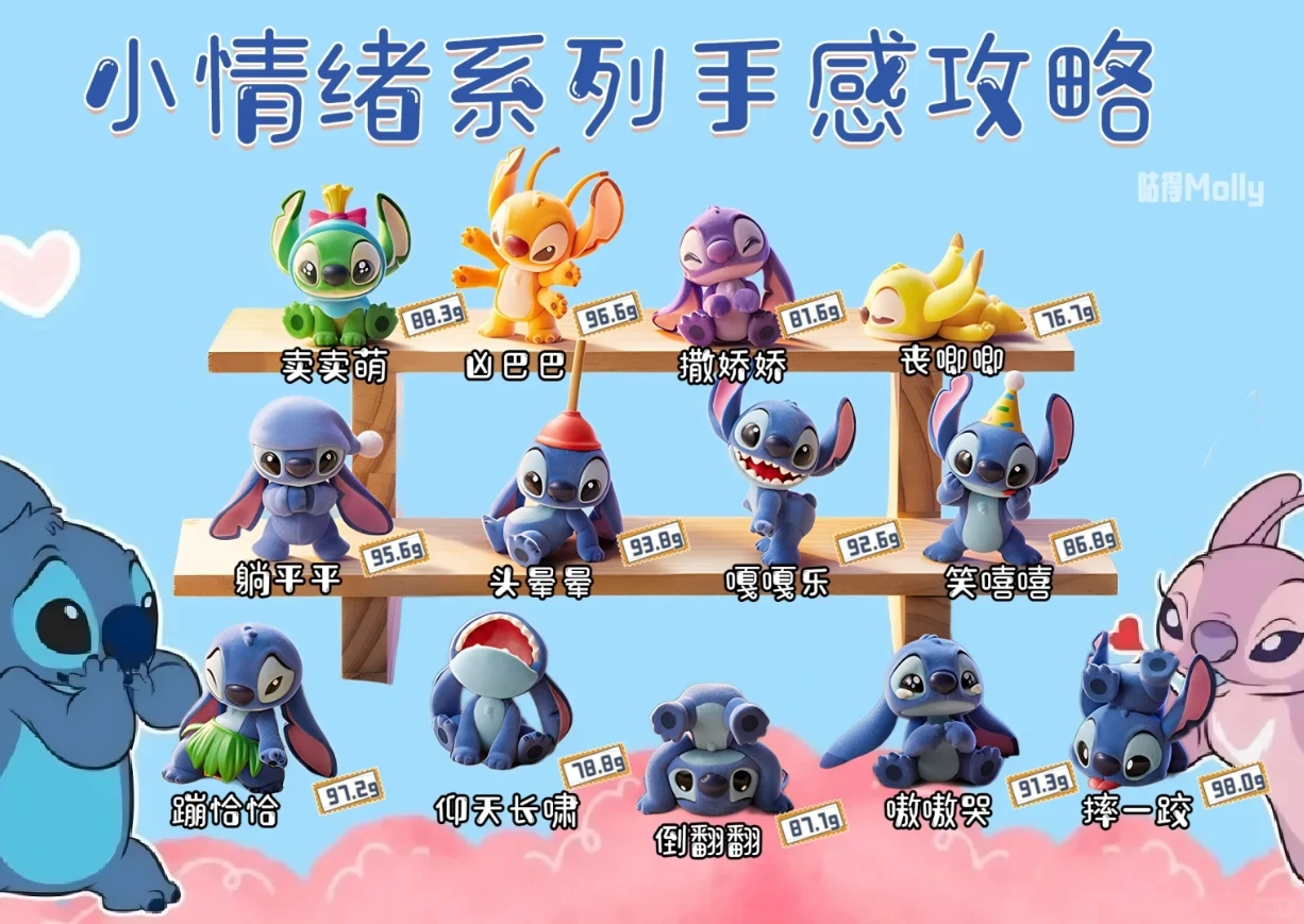 

Original Genuine Stitch Little Emotions Series Blind Box Mystery Box Trendy Toys Doll Cute Kawaii Anime Figure Desktop Ornaments