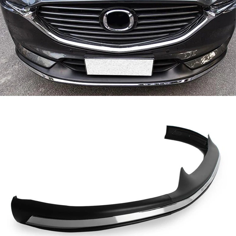 For Front ABS Bumper Anterior Lip Diffuser NEW Mazda CX-5 CX-8 CAR Decoration Accessories Black Body Kit 2017-2021 Year