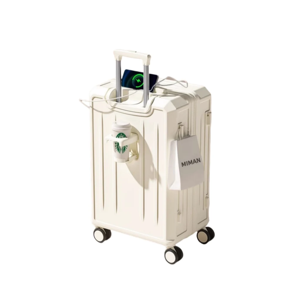 new-model-large-capacity-pull-rod-functionality-suitcase-scratch-resistant-travelling-case-with-charging-port