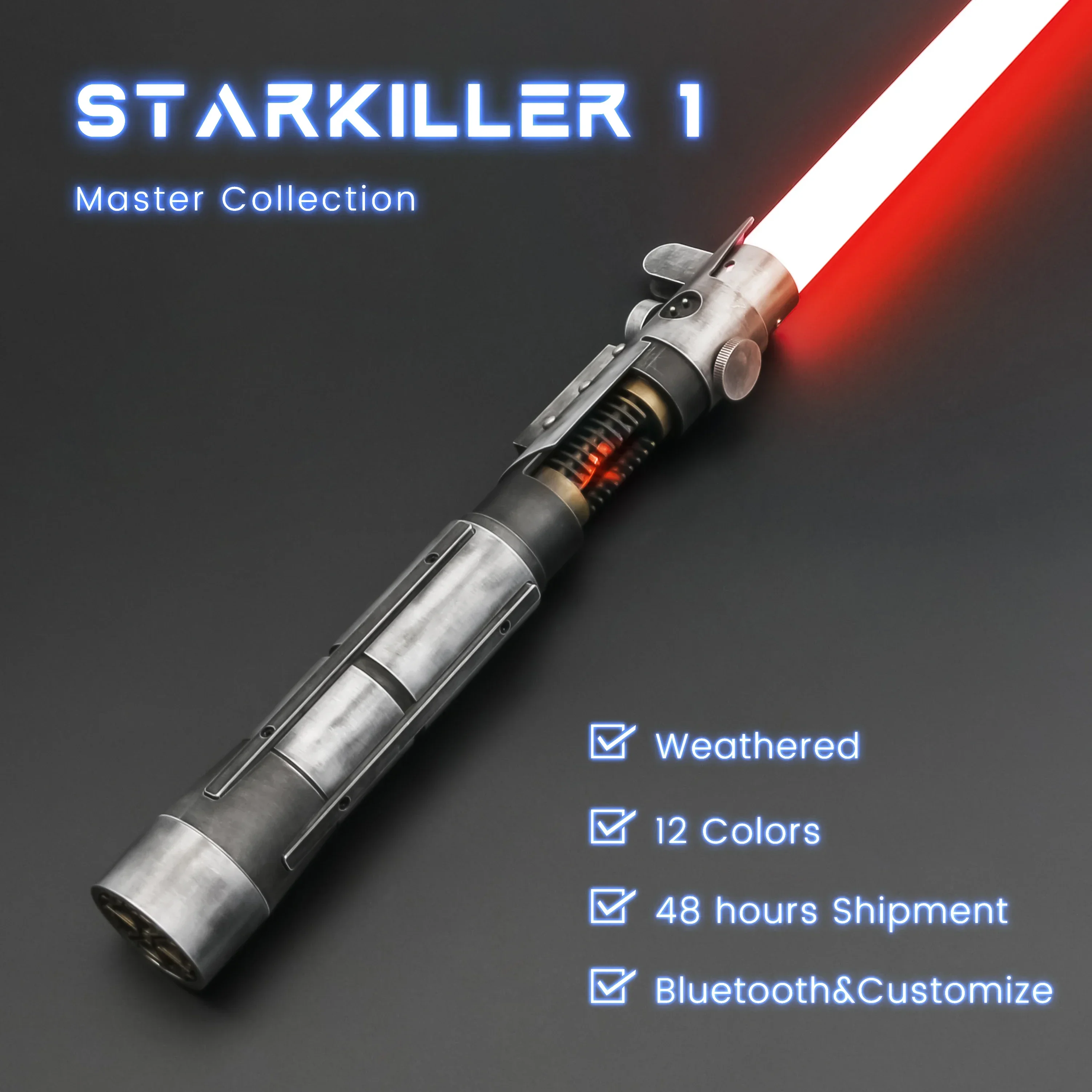 

TXQSABER SK1 Weathered Lightsaber Starkiller Replica Laser Sword Heavy Dueling RGB Pixel 82cm/92cm Blades Smooth Swing 12 Colors