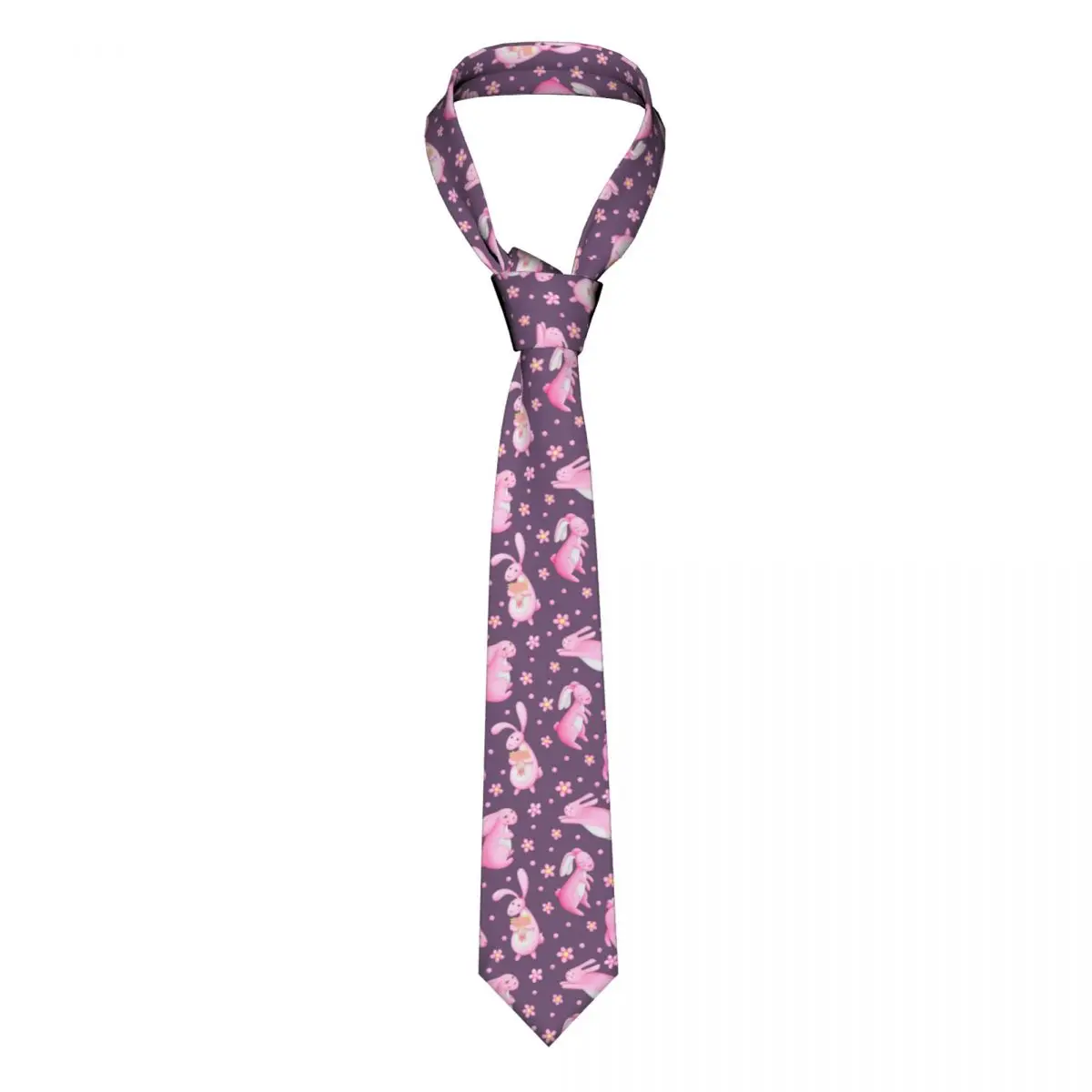 

Rabbit Bunny Floral Neckties Unisex Polyester 8 cm Neck Ties for Mens Casual Narrow Daily Wear Cravat Wedding Business