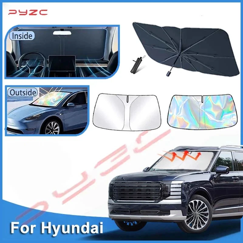 Car Windshield Sun Shade Covers Visors Auto Front Window Sunscreen For Hyundai Palisade Kona Santa Cruz Ioniq 5  Accessories