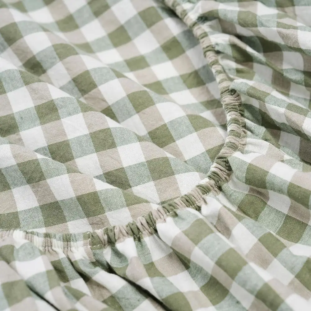 طقم ملاءات قطنية بحجم كوين - 4 قطع باللون الأخضر المتقلب، جيب عميق، ملاءات ناعمة ومتينة مع كيس وسادتين