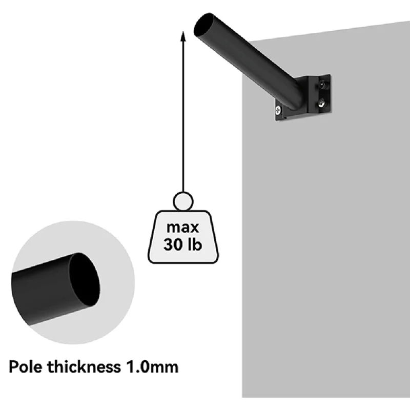 

A76K 1Set Solar Street Light Bracket Outdoor Street Light Mounting Pole Outdoor Street Light Arm Black
