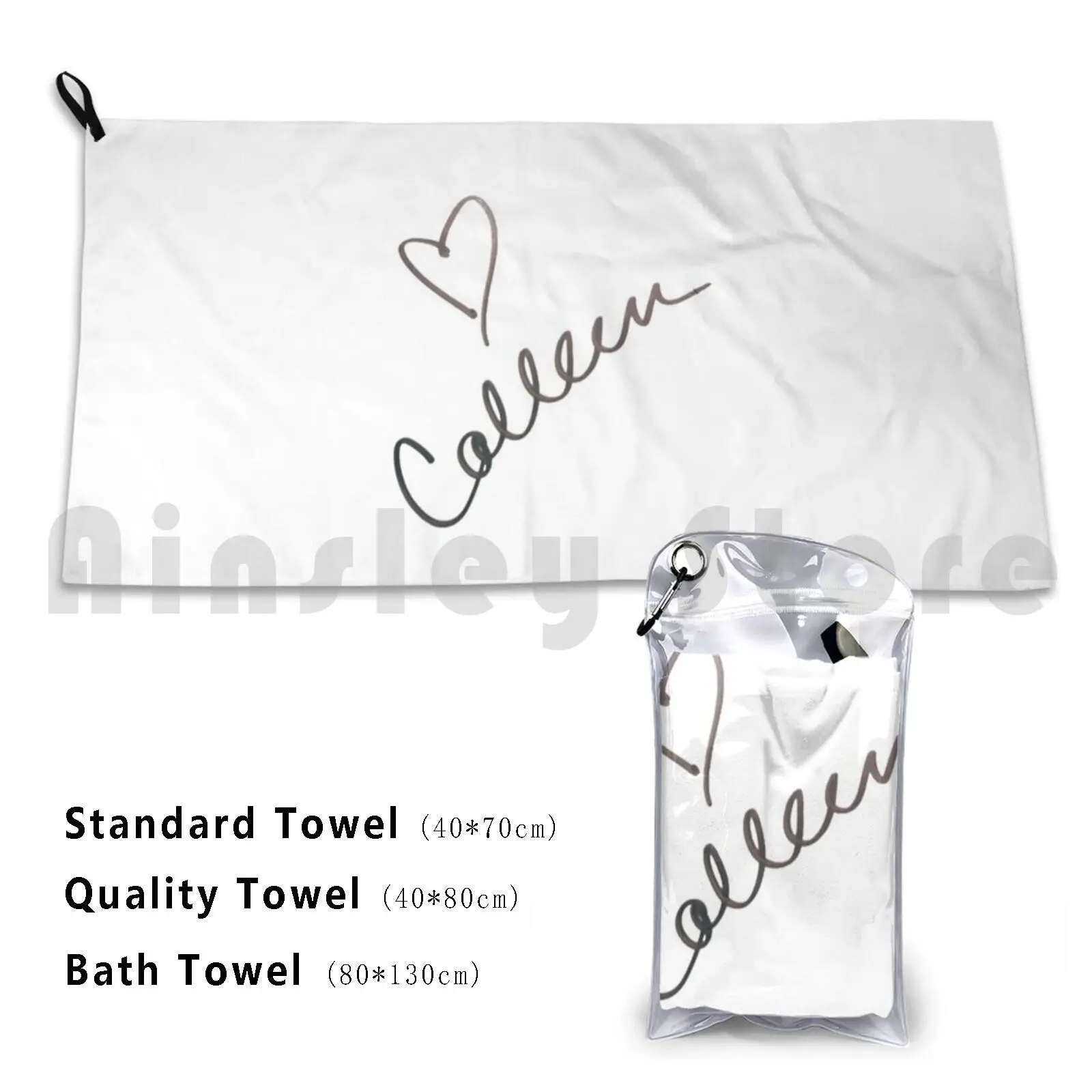 Colleen’S Autograph Black On White Bath Towel Beach Cushion Colleen Colleen You…
