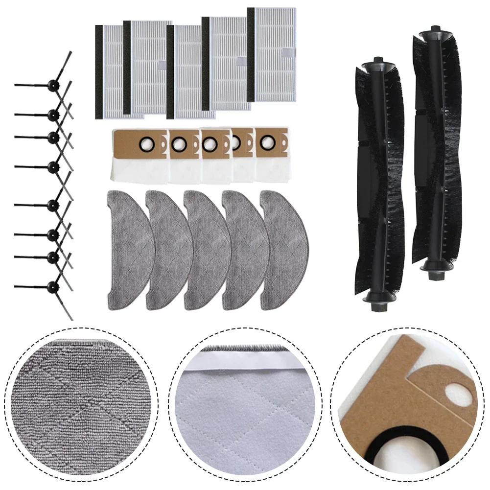 Pro AIRROBO 진공 청소기용 Mian 브러시 걸레 패드, 먼지 봉투, 사이드 브러시 필터 키트, 25 개/세트