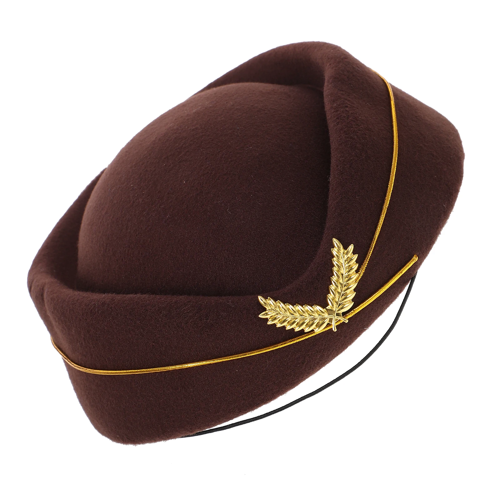 

Stewardess Hats Women Air Hostess Flight Attendant Costume Accessories Brown Beret Adjustable Size Lasting Material Party
