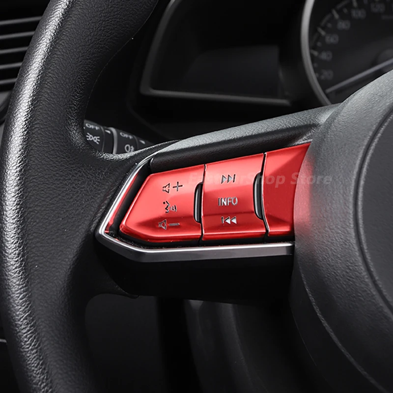 

Car Aluminum Alloy Steering Wheel Button Patch Decorative Modification for Mazda 6 Atenza 2022 2019 2020 2021 Accessories