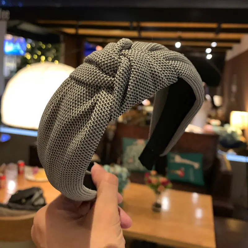 Hochwertiges Stoff-Haarband mit Knoten, breiter Kante, rutschfest, modisches Haar-Accessoire für Damen – Detail 8