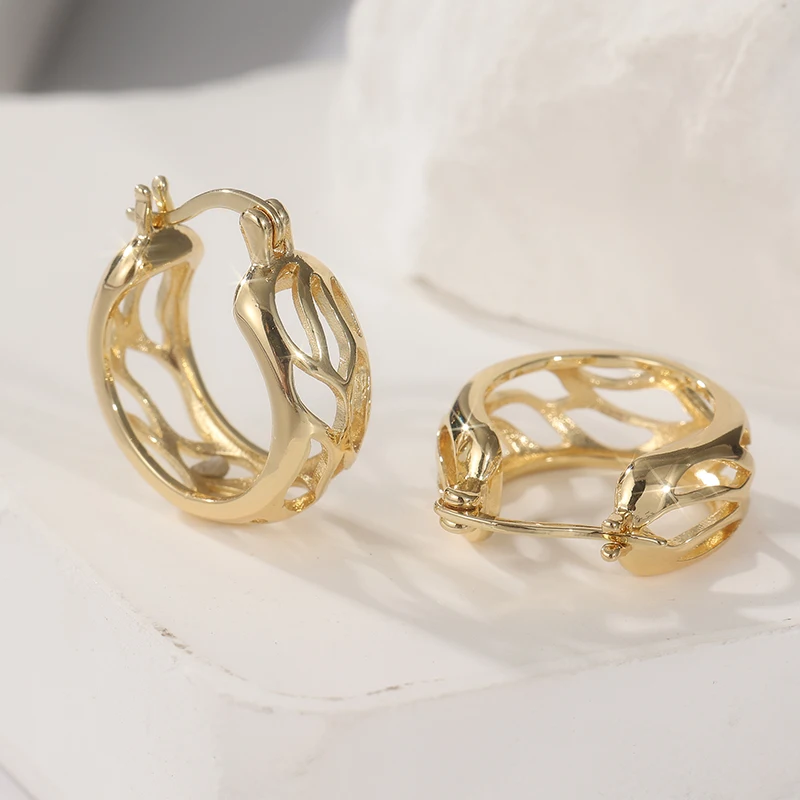 موضة موجزة الذهبي مطلي جوفاء هوب القرط للنساء رائعة الشرير نمط حفلة مأدبة مجوهرات اكسسوارات الحرف هدية #6