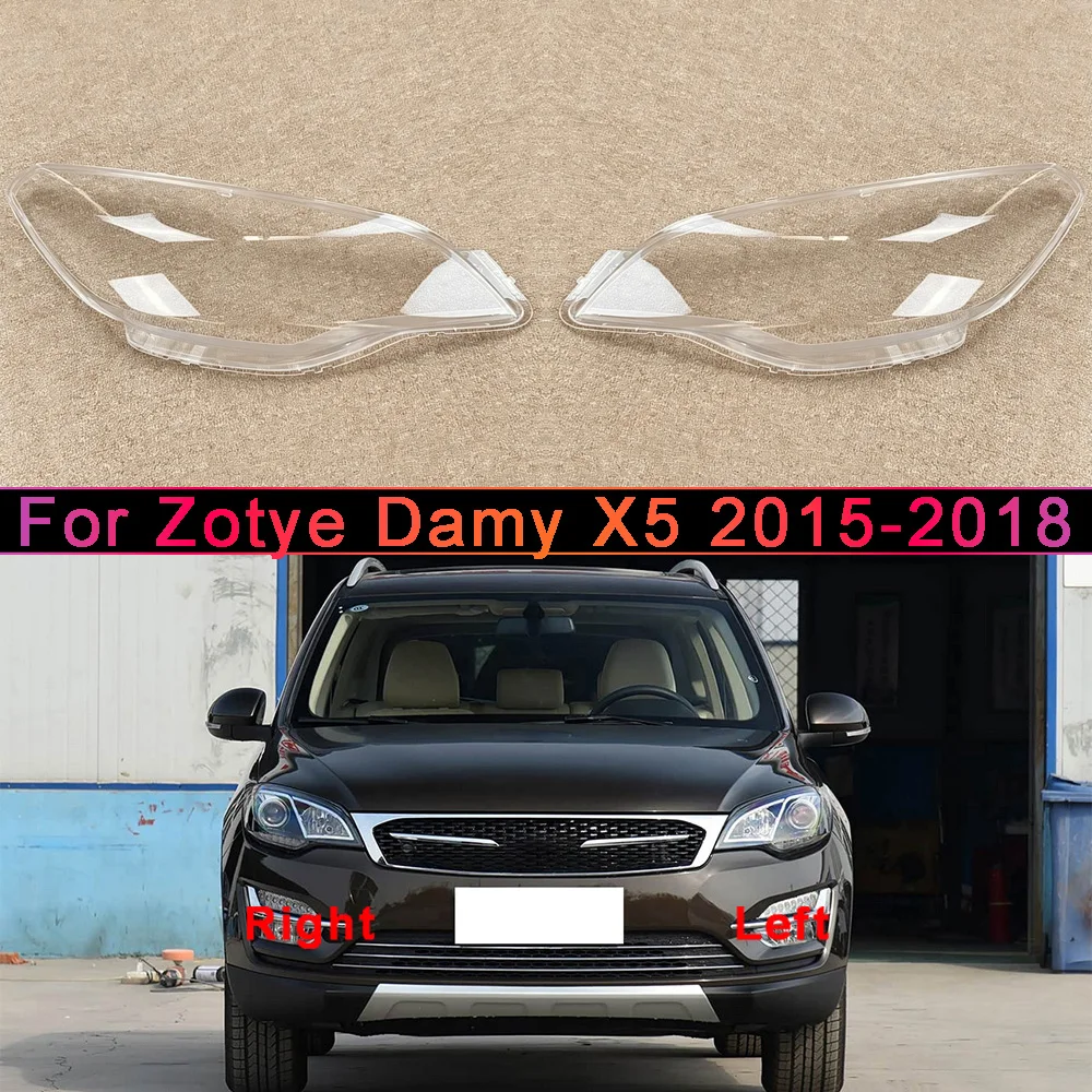 Für Zotye Damy X5 2015-2018 Vordere Scheinwerferabdeckung Transparente Scheinwerferglas-Linse Plexiglas Ersatz für den Original-Lampenschirm