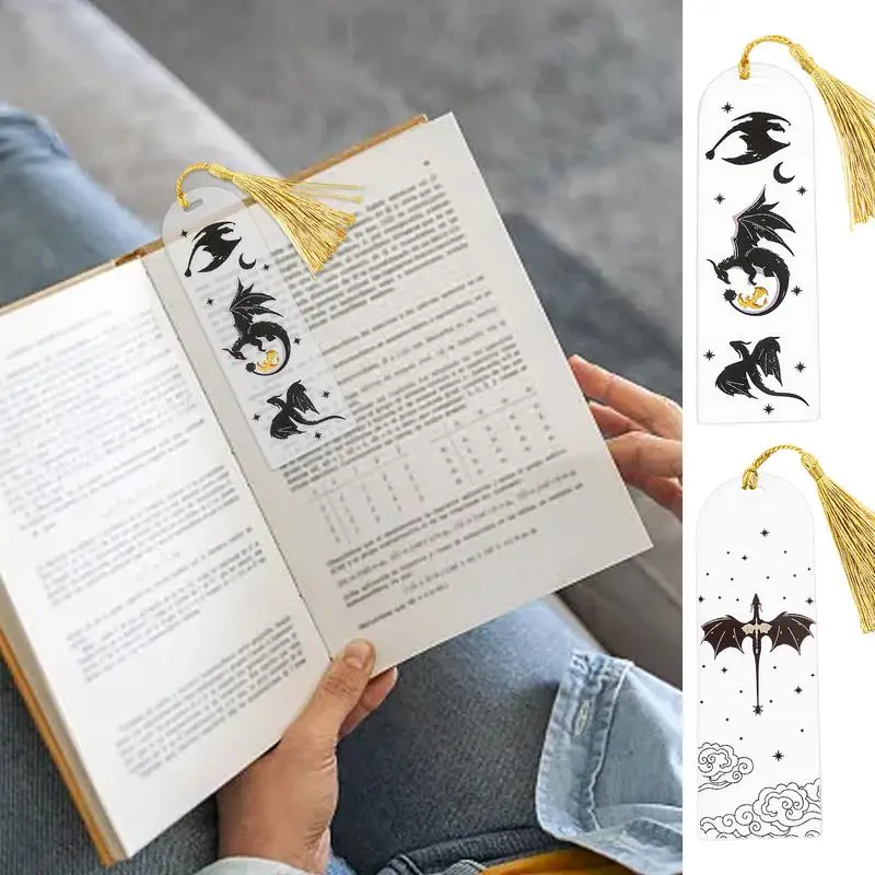 علامات أنيمي التنين الأسود لعشاق الكتب ، علامة كتاب الاكريليك ، الرجال والنساء ، المعلم ، صديق ، طفل ، علامة القراءة