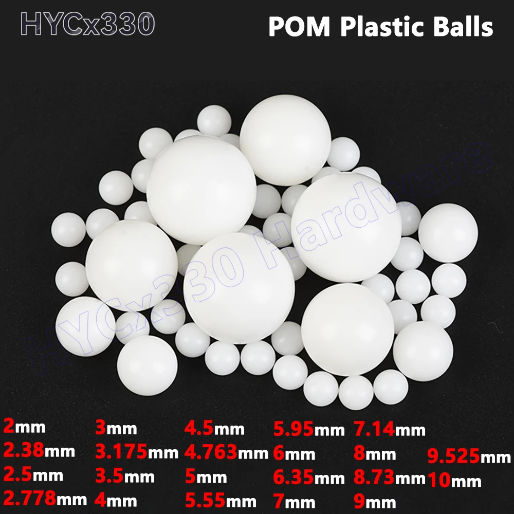 Solid POM Plastic Balls, Polyoxymethylene Precision Bearings Ball Rolling Bead 2 2.38 2.5 2.778 3 3.175 3.5 4 4.5 4.763 5 - 10mm