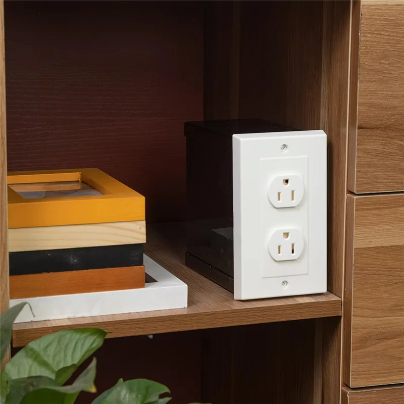 صندوق مخبأ آمن على الحائط بمقبس أمريكي مزدوج للمجوهرات والأشياء الثمينة والنقود-TCE