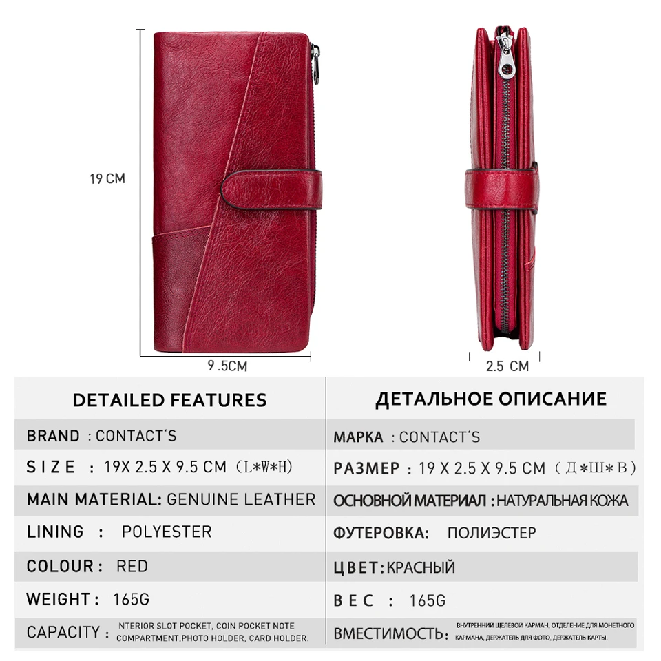 CONTACT'S 100% 本革財布女性用ロングコイン財布クラッチバッグ名入れカードホルダーマネークリップハンドバッグメンズ財布