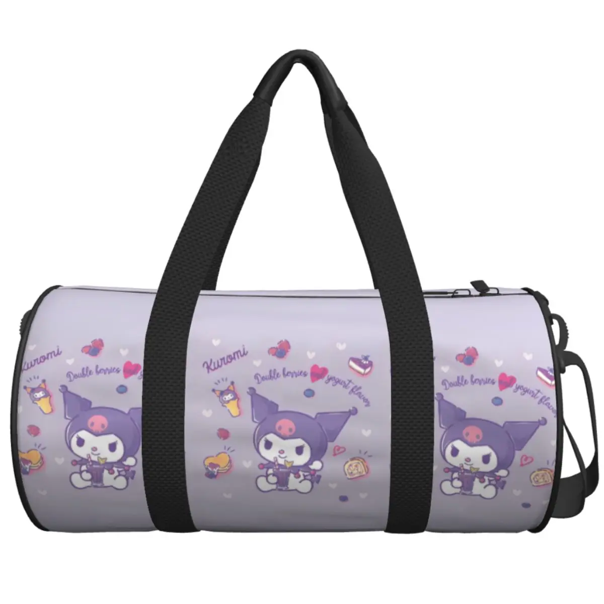 

Men Travel Bag Kawaii Kuromi Japanese Cute Cartoon Gym Bag Large Purple Weekend Design Handbag Cute Training Sports Bag