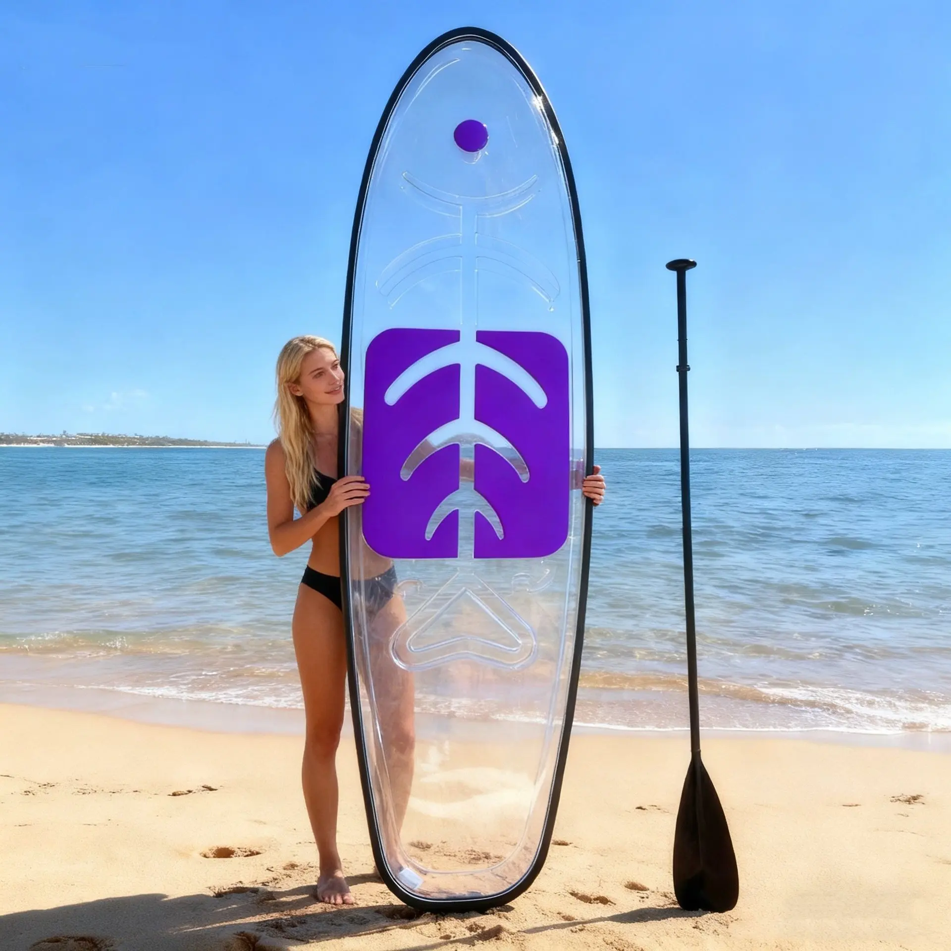 

Прозрачная надувная SUP-доска оптом, на заказ, с веслом