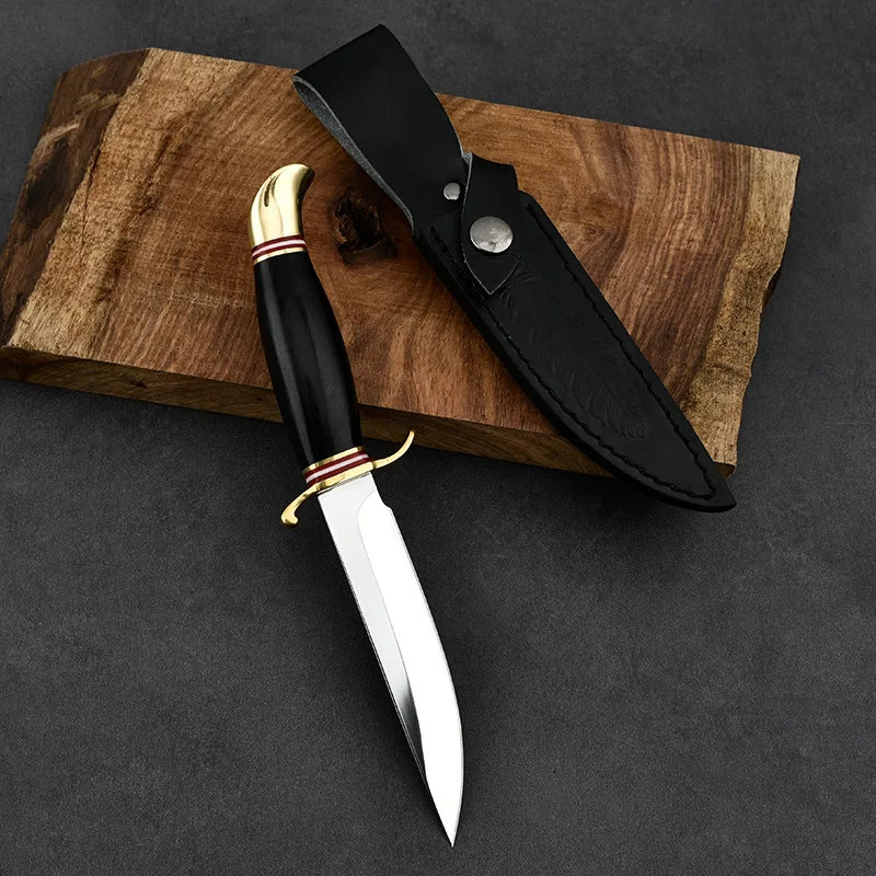 Outdoor survival knife, straight knife, self-defense, portable knife handle, meat, outdoor knife, camping knife