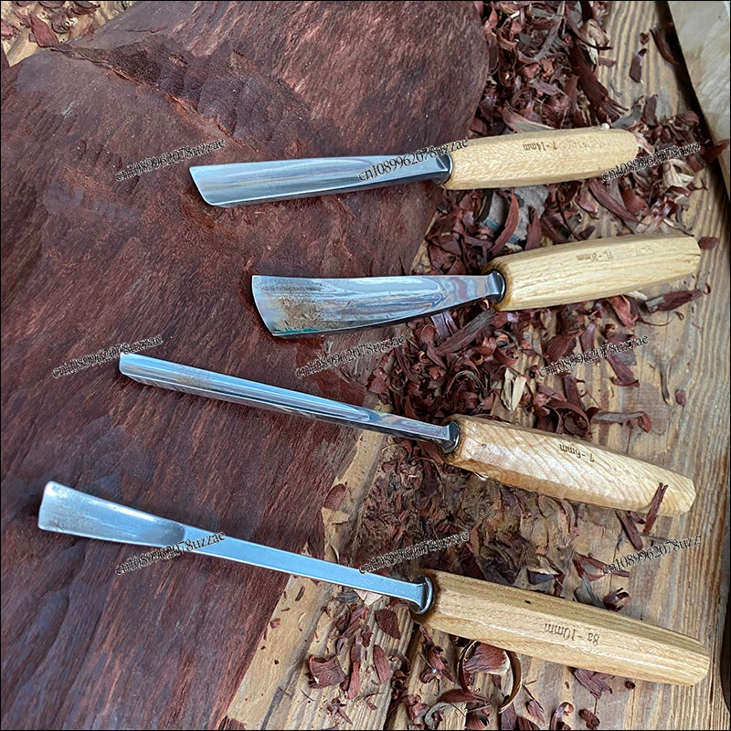 Couteau à découper, cuillère, couteau, plaque à creuser, couteau à découper le bois, ensemble de 12 pièces