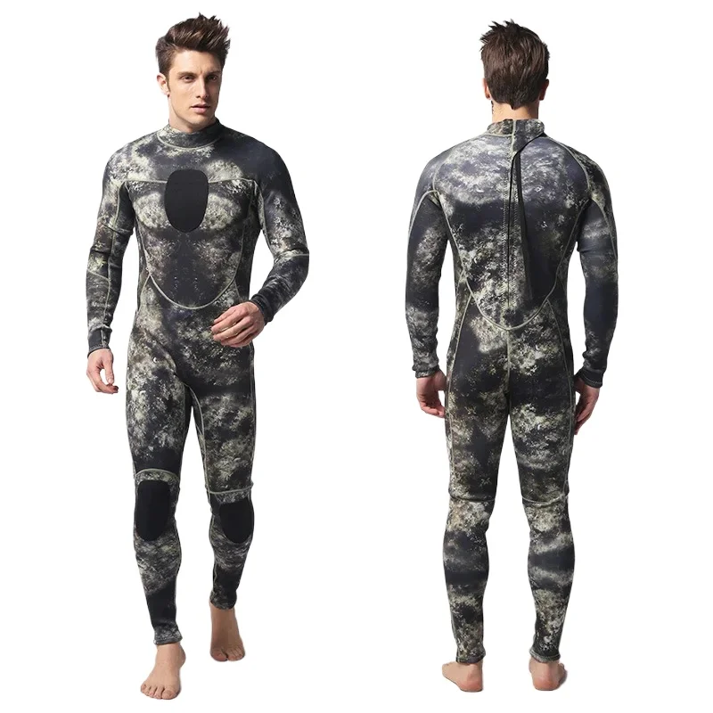 

Mens 1.5MM Flexible Wetsuit One Piece Freediving Spearfishing Camouflage Diving Suit Surf Keep Warm Man Swimsuit