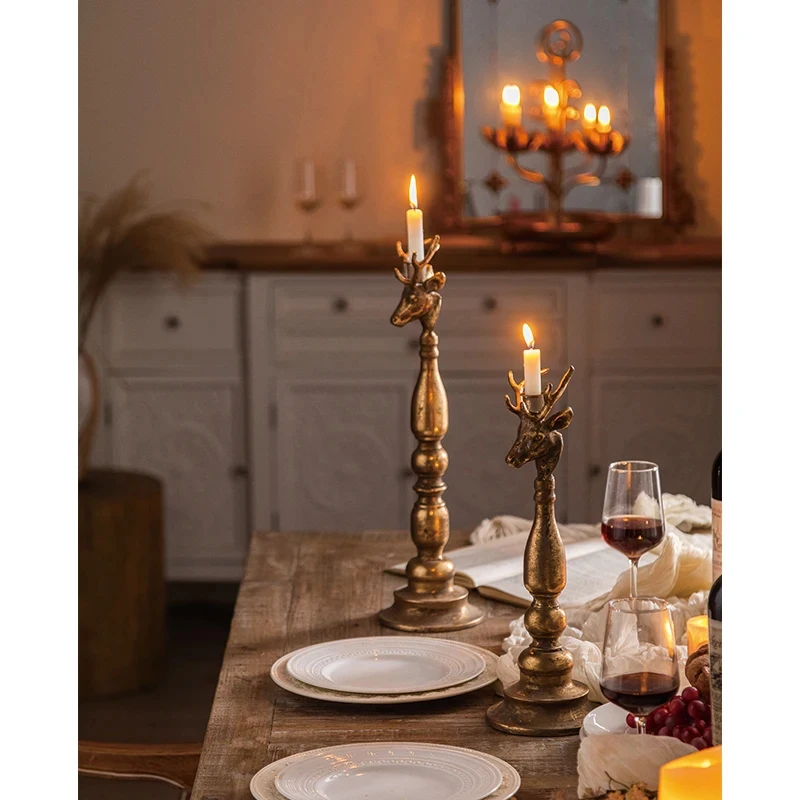 High Quality Metal Vintage Gold Iron Candle Holder Wedding Party Decoration Stand