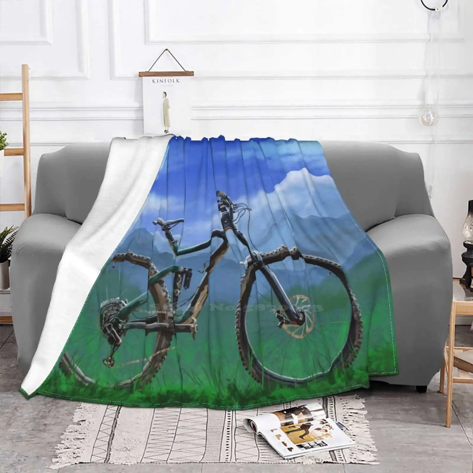 Mountain Bike Fashion Soft Warm Throw Blanket Biker Bmx Cross Country Downhill Bicycle Terrain Bike Mountain Bike Wheel Racer