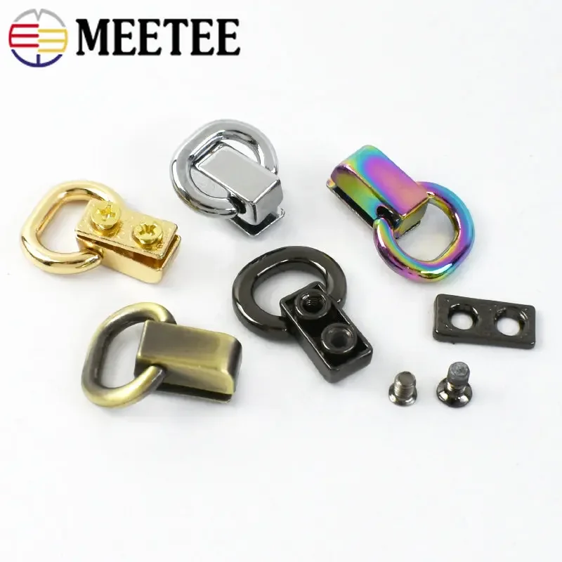 2/5/10Pcs 11mm Metal Buckle for Bag Strap Handle Side Clip Hooks Oval Ring Connector Screws Nail Loop DIY Accessories