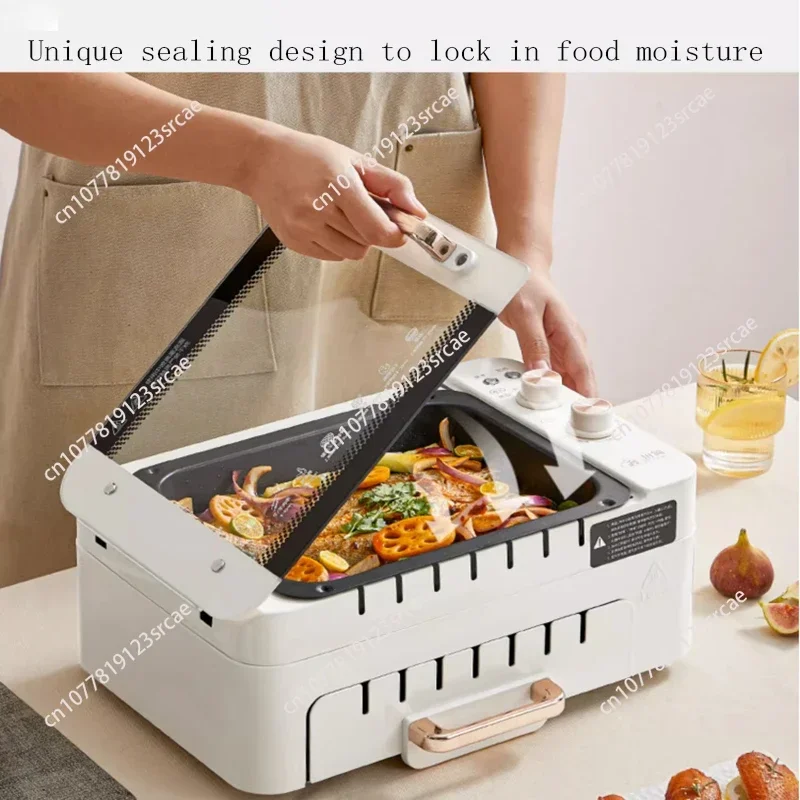 3 In 1 Electric BBQ Kebab Grill Machin Household Automatic Rotating Skewers Machine Indoor Smokeless Barbecue Grill Oven