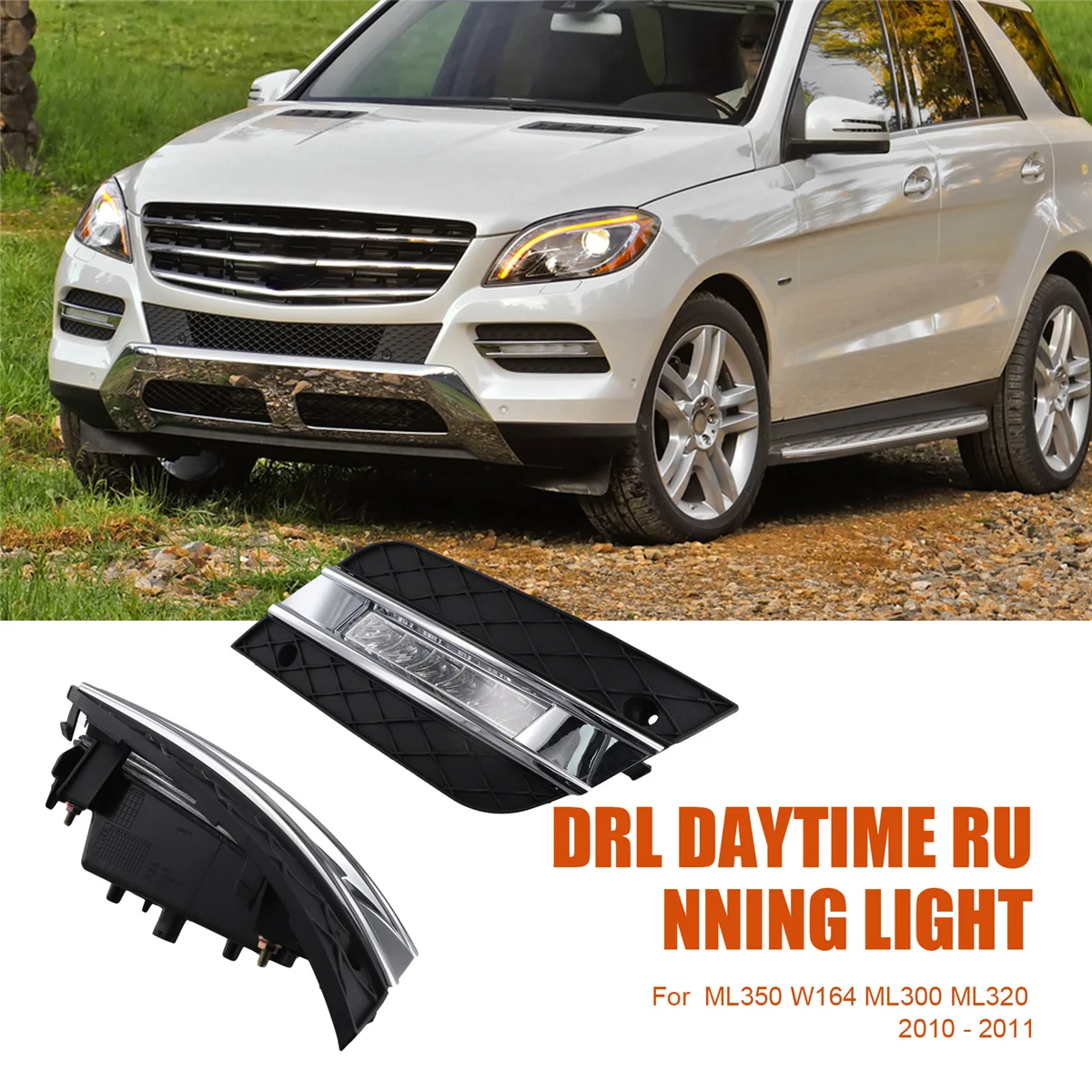 LED النهار تشغيل ضوء لمرسيدس بنز ML350 W164 ML300 ML320 2009-2011 DRL مصباح الضباب