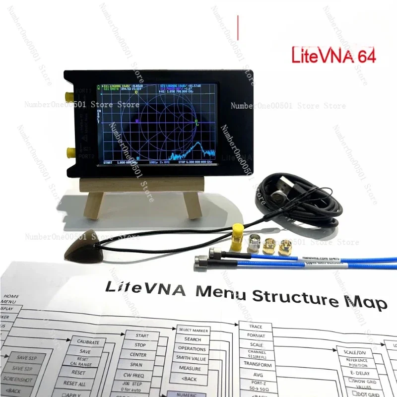 LiteVNA 64 Ver0.3.1 50 كيلو هرتز ~ 6.3 جيجا هرتز tinyVNA 4 "NanoVNA عرض ناقلات شبكة محلل HF VHF UHF هوائي