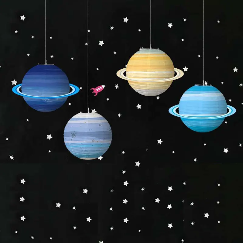30cm 12\'\' Solar System Eight Planets Birthday Paper Ball Lampion Hanging Galaxy Lanterns Decoration Lanterns Kids Party Decor