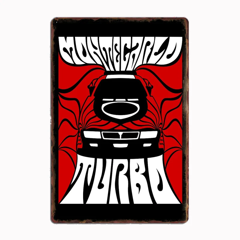 

Psychedelic Retro Beta MonteCarlo Turbo Race Car Metal Sign Custom Tin Wall Decor Club Garage Drawing Room Decor Home Decor