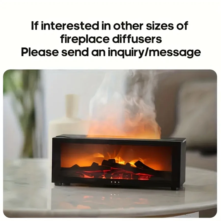 Simulierte 3D-Flammen-Aromatherapie-Maschine, Ätherisches Öl Luftbefeuchter mit Zeitgesteuerter Fernbedienung für Licht-Aromatherapie-Diffusor – Detail 5