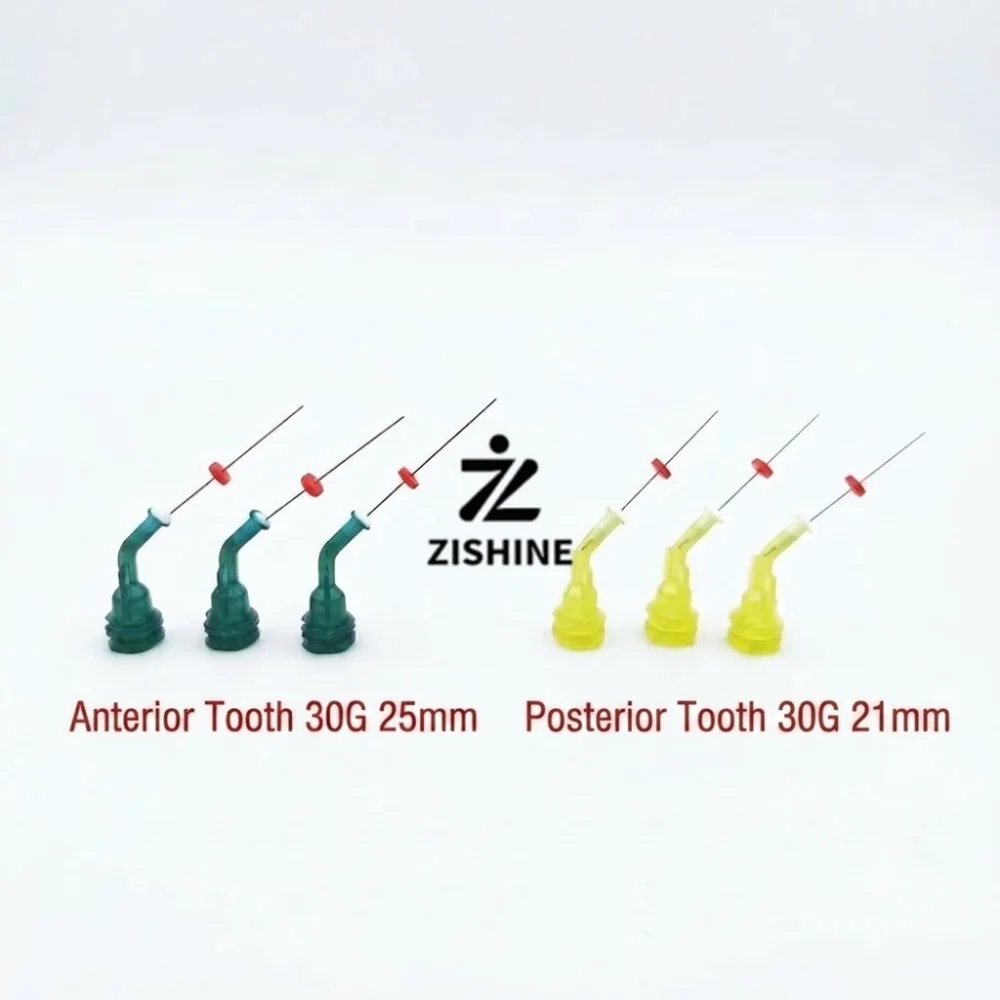 50Pcs/Box Dental Double Side Vent Irrigation Needle Tips Pre-Bent Endodontic Root Canal Syringe Tip 21mm 25mm with Stop Ring