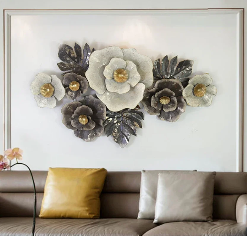 High end luxury home decor wall flower METAL art designing decoration