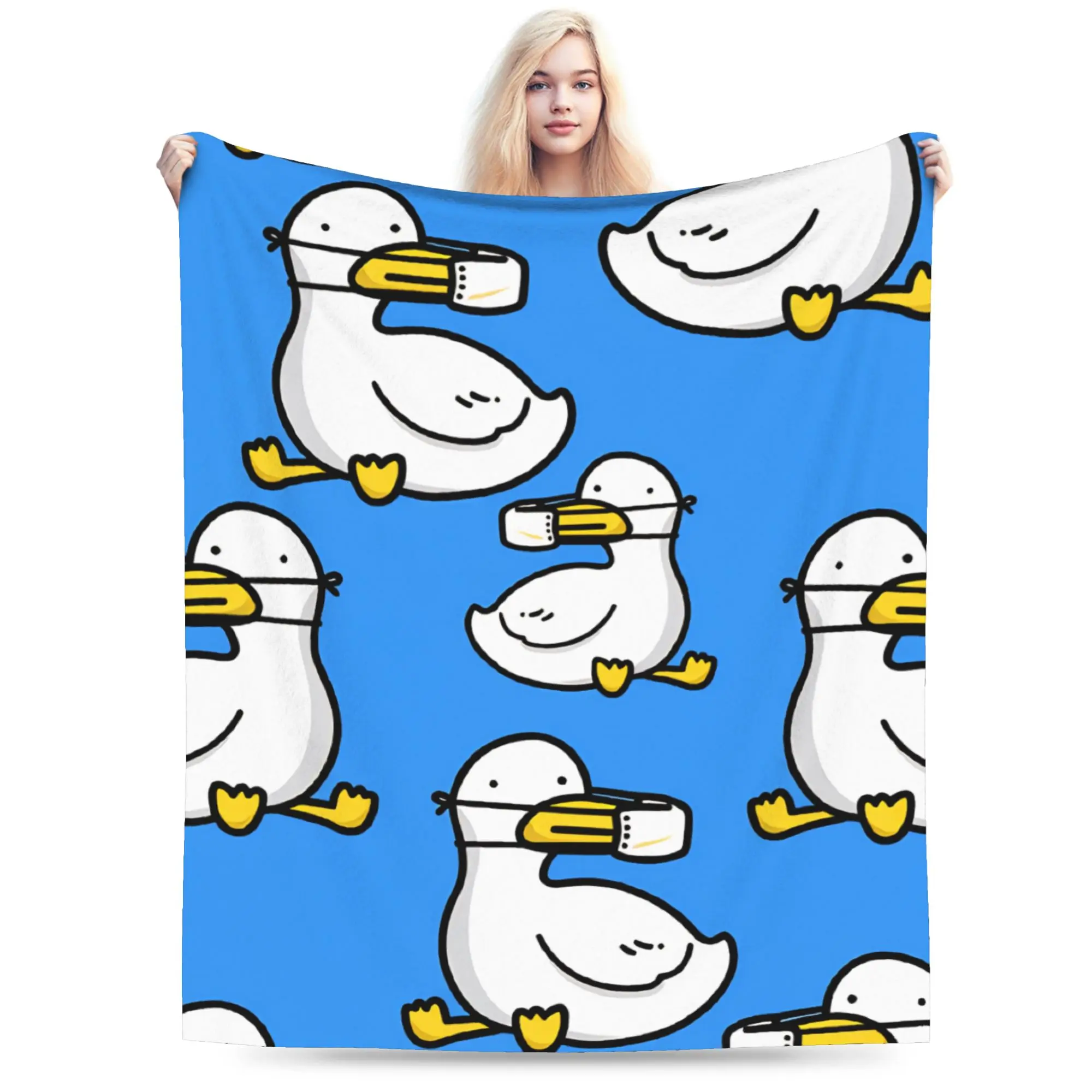 Cute Cartoon Duck  Blanket Quality Super Soft  Throw Blanket Winter Girls Boys Outdoor Funny Bedspread