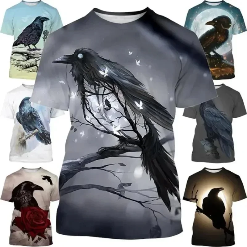 

New Crow Stone Men/Women Hara Juku Hip Hop Short Sleeve T-Shirt 3D Printed T-Shirt Funny Creative Animal Dsign T-Shirt