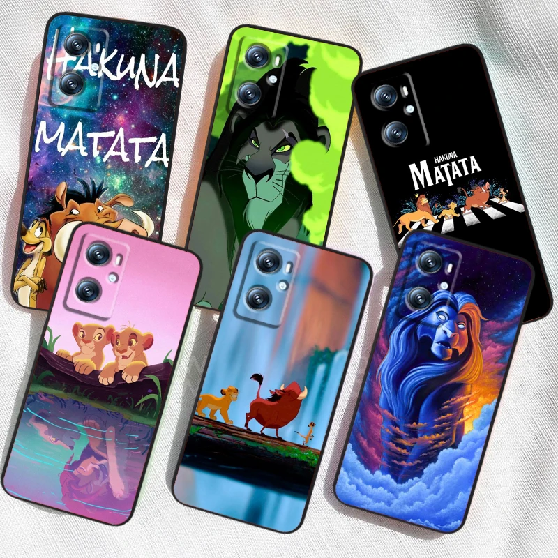 Disney The Lion King For OPPO Find X6 X5 X3 A54S A5 A94 A16 A53S A57 A74 A72 A98 A78 A96 A9 5G Black Cover Phone Case