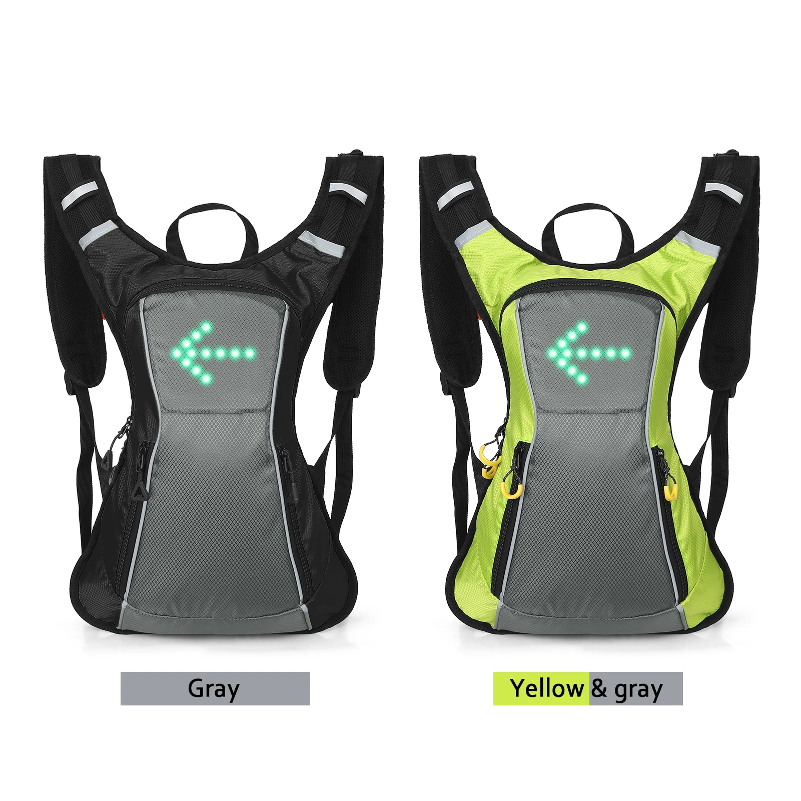 LED Turn Signal Backpack IPX5 Waterproof Reflective Backpack w Direction Indicator USB Rechargeable Safety Light Wireless RC Bag